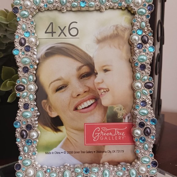 New Green Tree Gallery Picture Frame 4 x 6 With Rhinestones - Picture 1 of 2